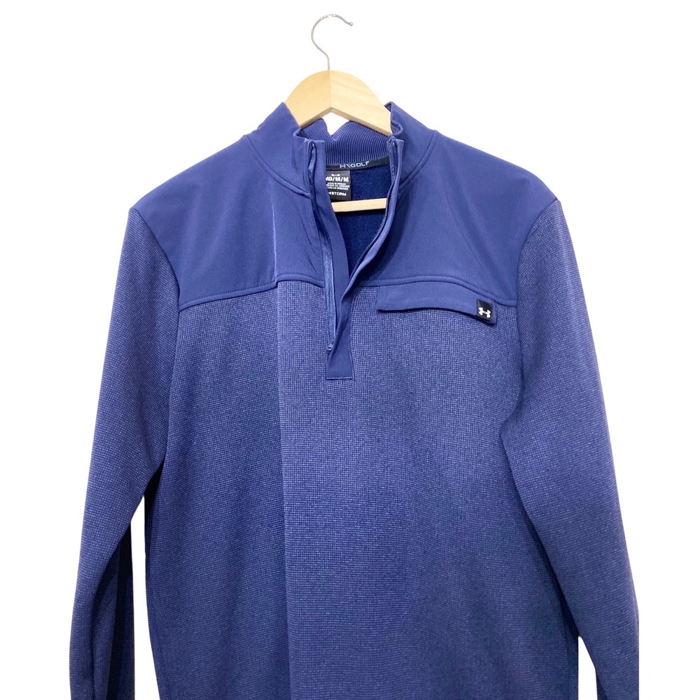 Under Armour UA Storm Golf Quarter Zip‎ Pullover Blue Mens Medium Hybrid Sweater
